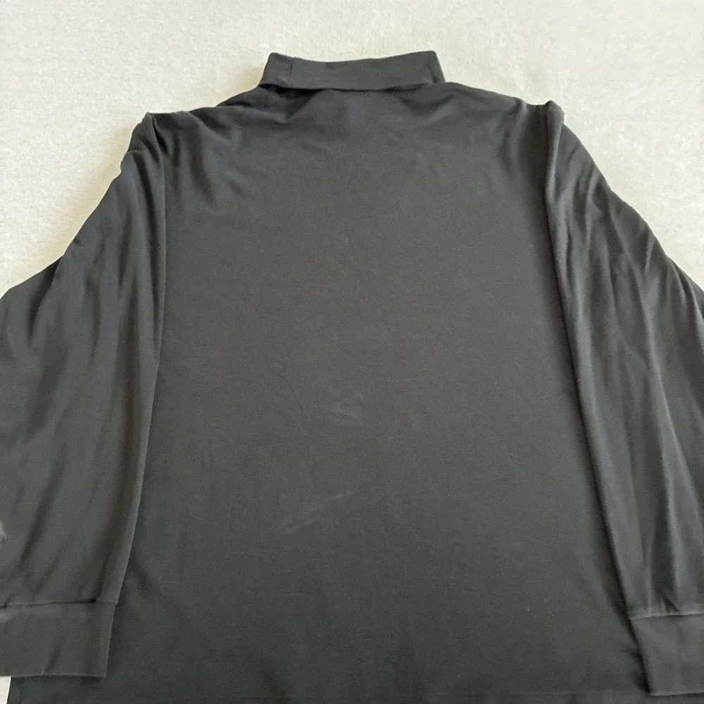 Polo Ralph Lauren Mens XXL Turtleneck Shirt Black Cotton Long Sleeve Flesh Pony